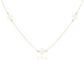 17" Choker Simplicity Chain Gold - Signature Cross Off-White