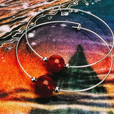 Carnelian Gemstone 10mm Stone Hoop Earring Silver