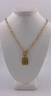 Initial U Necklace