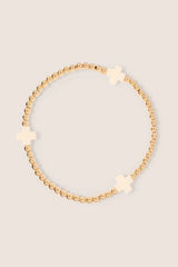 Signature Cross 3mm Gold Bracelet - Off-White