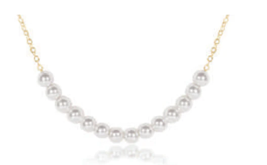 16" Necklace Gold - Classic Beaded Bliss -4mm Pearl