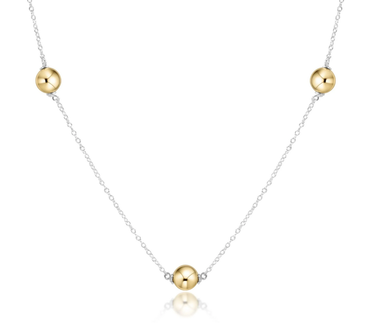 17" Choker Simplicity Chain Sterling Mixed Metal-6MM Gold