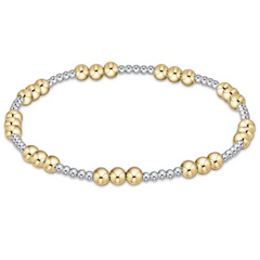 Classic Joy Pattern 4mm Bead Bracelet-Mixed Metal