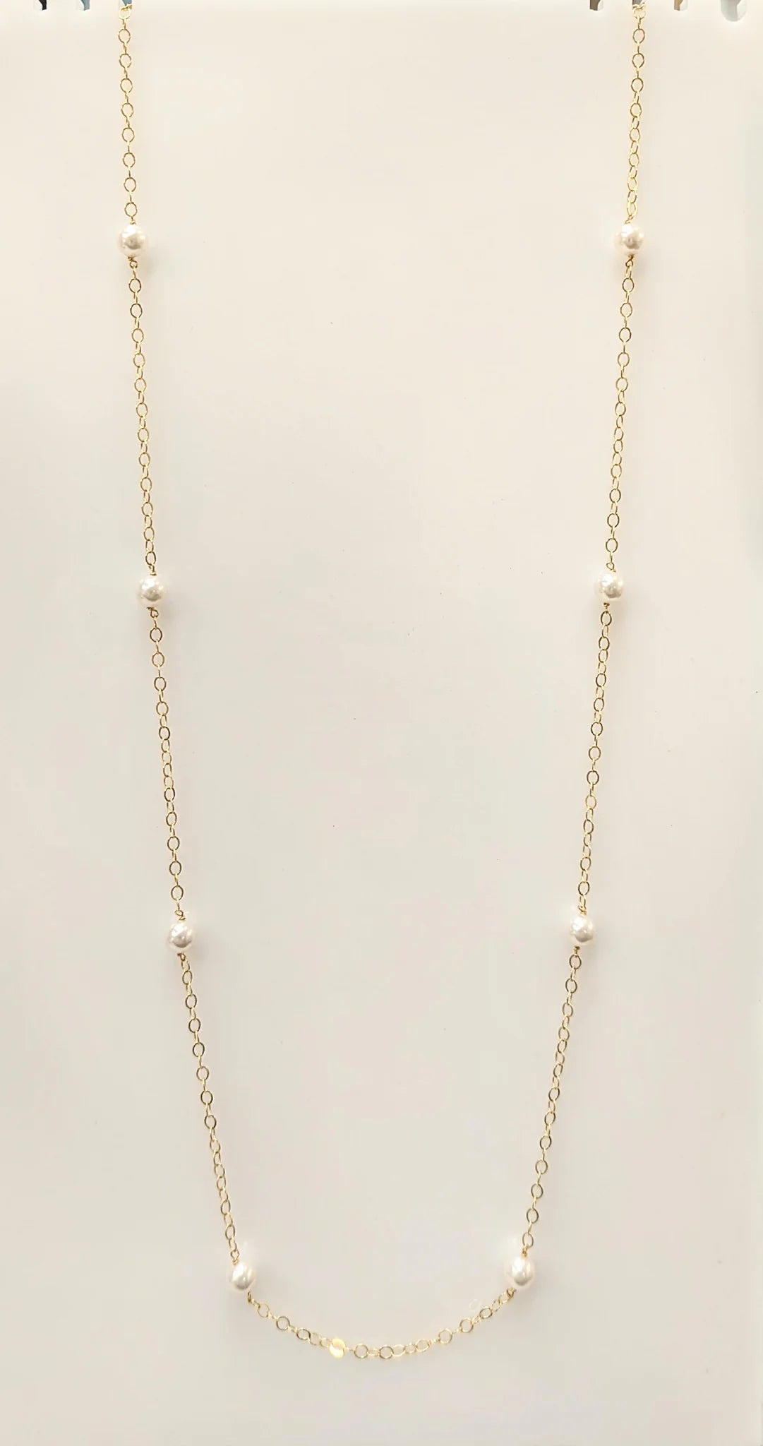 41" Necklace Simplicity Chain Gold -8mm Pearl