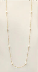 41" Necklace Simplicity Chain Gold -8mm Pearl