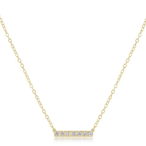 14kt Gold and Diamond Significance Bar Necklace - Seven