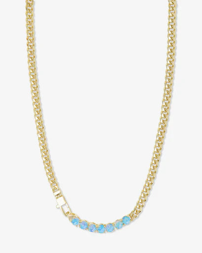 Baby Julian Loves Opals Necklace 18" - Blue Opal