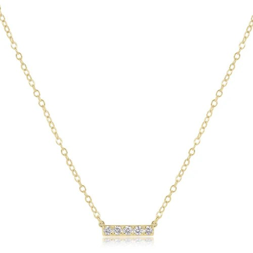 14kt Gold and Diamond Significance Bar Necklace - Five