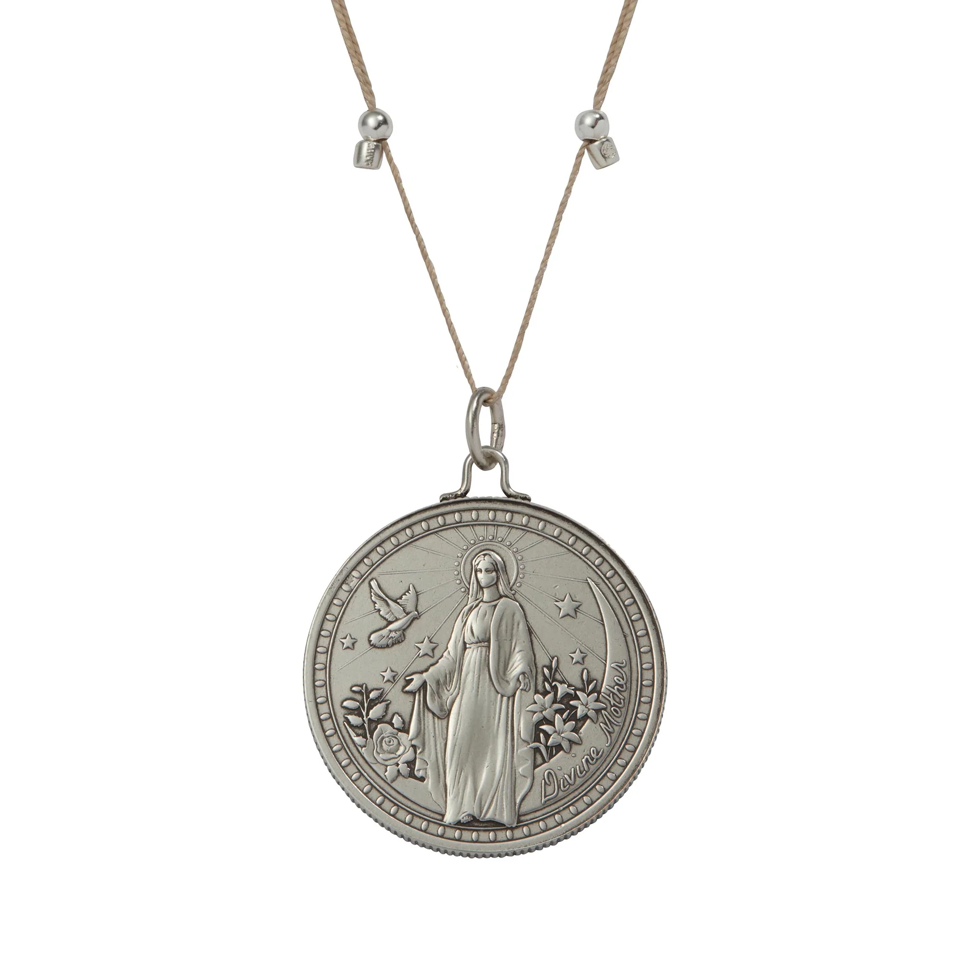 Better Together - Michael/Mary Large Pendant Antique Silver