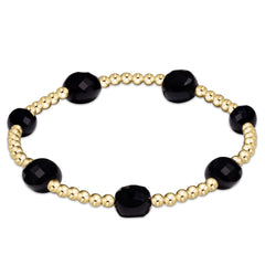 Admire Gold 3mm Bead Bracelet- Faceted Onyx