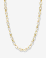 Ashley Chain Link Necklace 9mm Gold-White