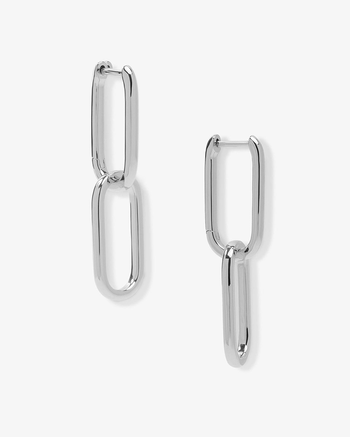 Carrie Pave Chain Huggies - Silver
