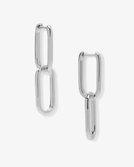 Carrie Pave Chain Huggies - Silver
