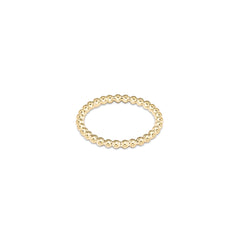 Classic Gold 2mm Bead Ring - Size 8