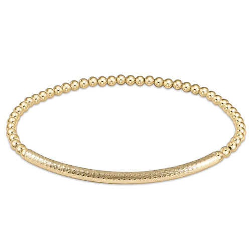 Classic Gold 3mm Bead Bracelet - Bliss Bar Textured