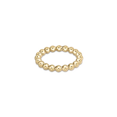 Classic Gold 3mm Bead Ring - Size 8