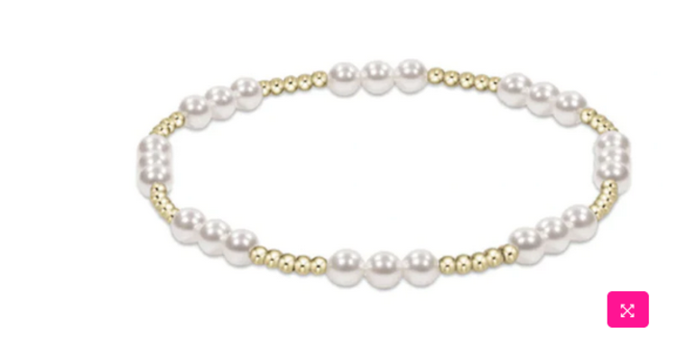 Classic Joy Pattern 4mm Bead Bracelet-Pearl