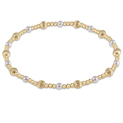 Dignity Sincerity Pattern 4mm Bead Bracelet - Pearl