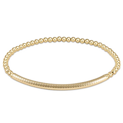 enewton Extends - Bliss Bar Textured 3mm Bead Bracelet - Gold