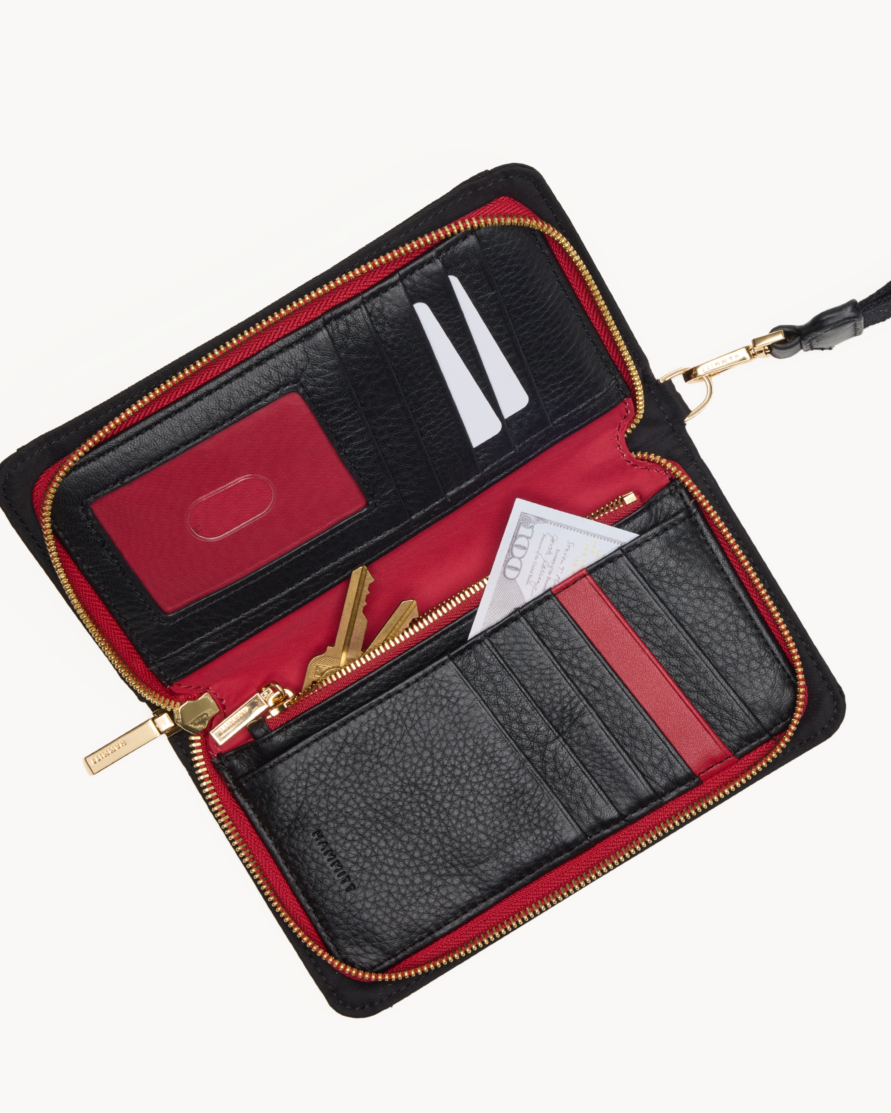 Bryant Wallet - Black Nylon Cargo - G - Red Zip