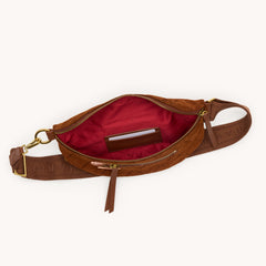 Charles Crossbody Med-Chocolate Diamond Suede-AG