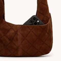 Tom Zip Chocolate Diamond Suede