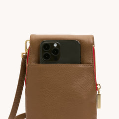 *VIP Mobile-Mahogany Pebble-BG Red Zip