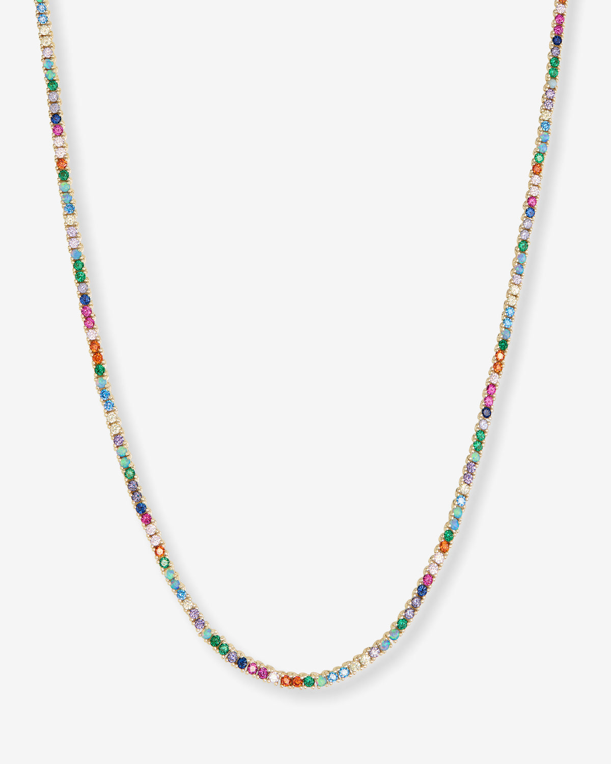 16" Heiress Tennis Necklace S Rainbow