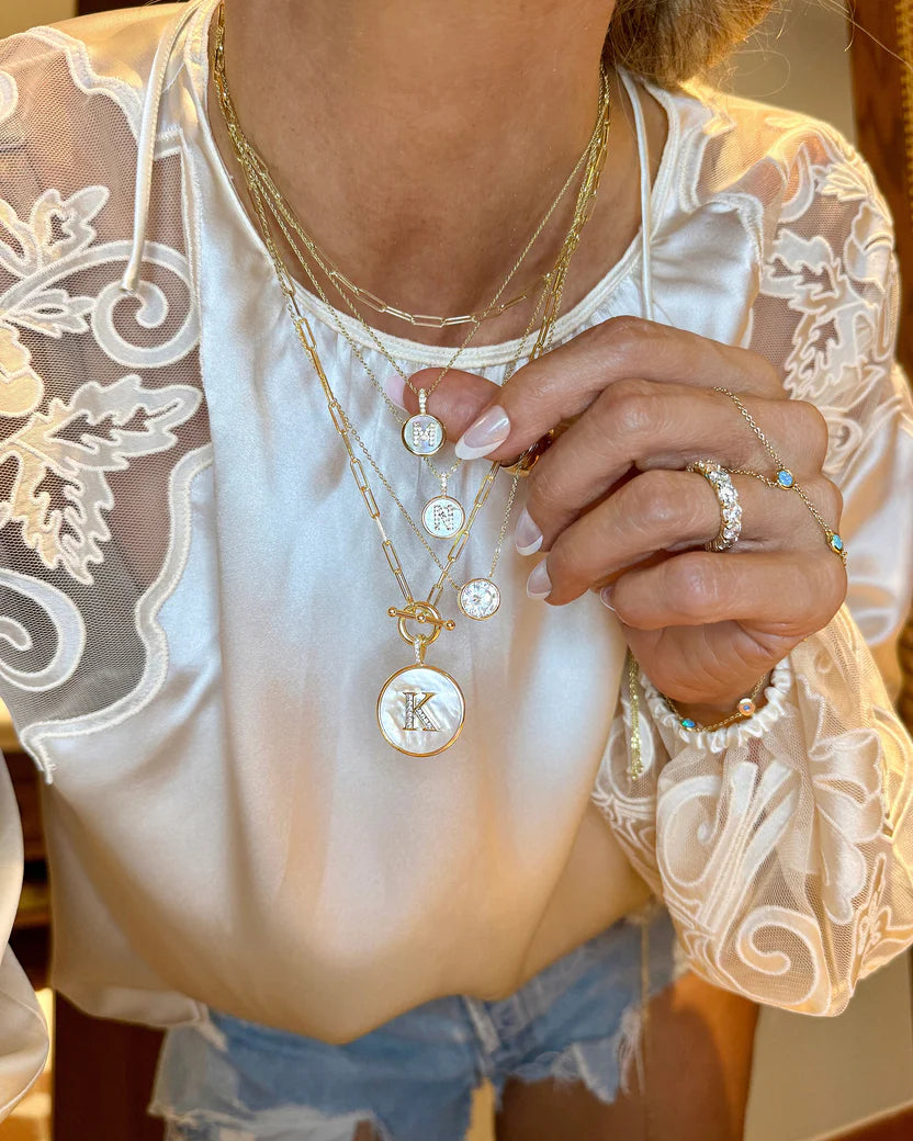 Love Letters Medallion Necklace 24mm - Gold