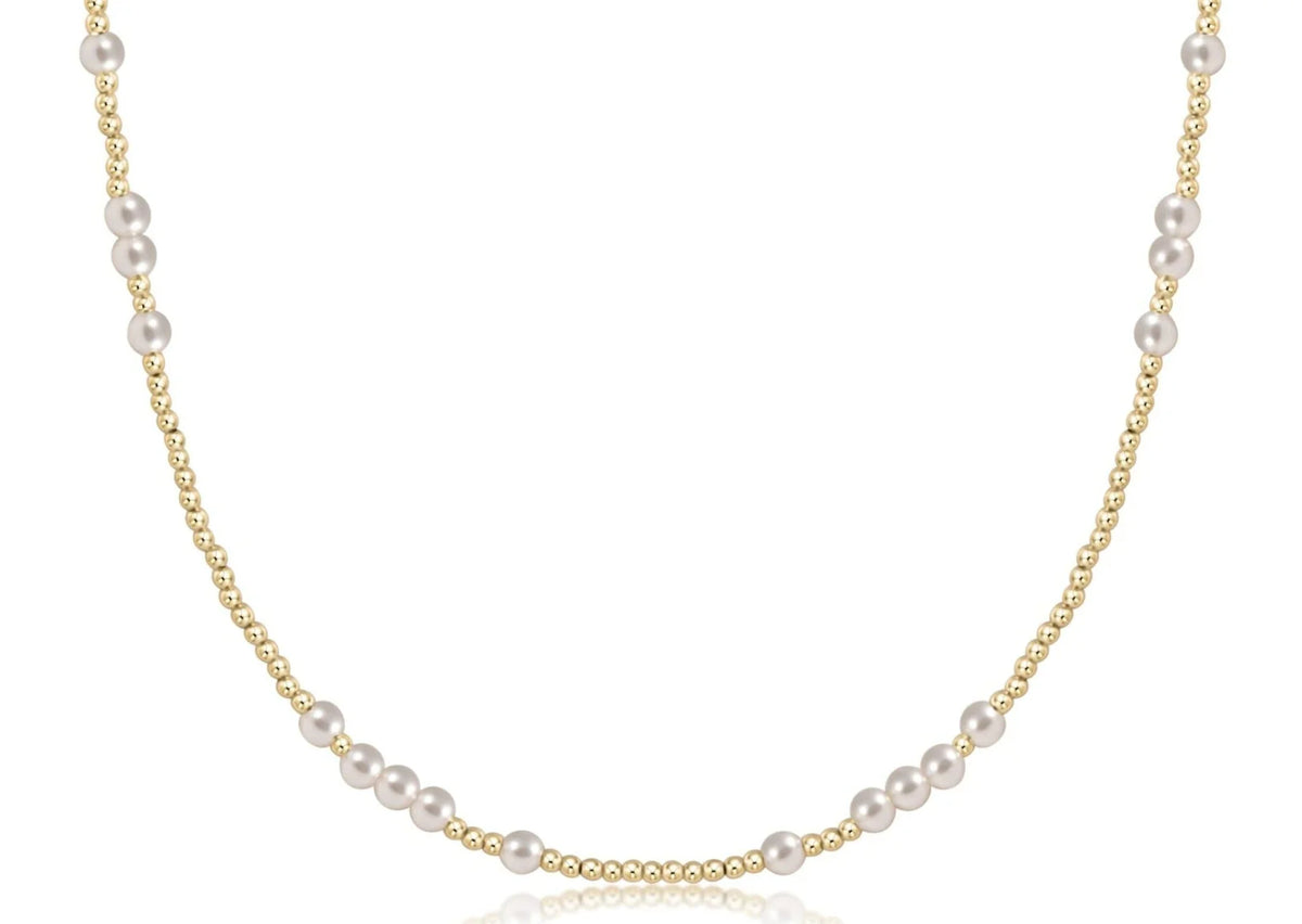 17" Choker Beaded - Hope Unwritten Pearl 4mm