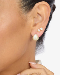 Lil Norah Pave Earrings - Gold