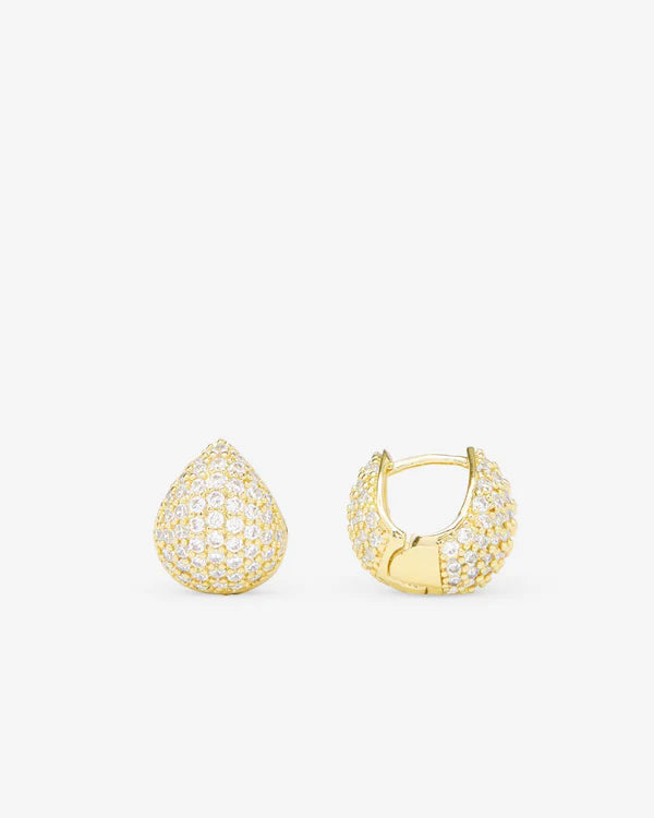 Lil Norah Pave Earrings - Gold