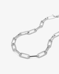 Carrie Pavè Chain Necklace - Silver