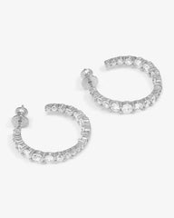 Oh She Fancy Graduated Hoops 1" - Silver