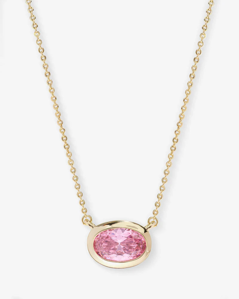 She's A Boss Pendant Necklace Gold-Pink