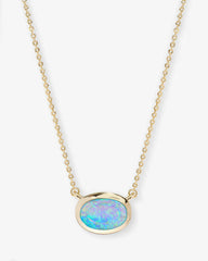 She's A Boss Pendant Necklace Gold-Opal