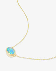 She's A Boss Pendant Necklace Gold-Opal