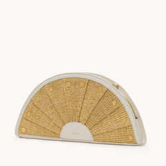 Shelley Clutch - Calla Lily White Raffia G