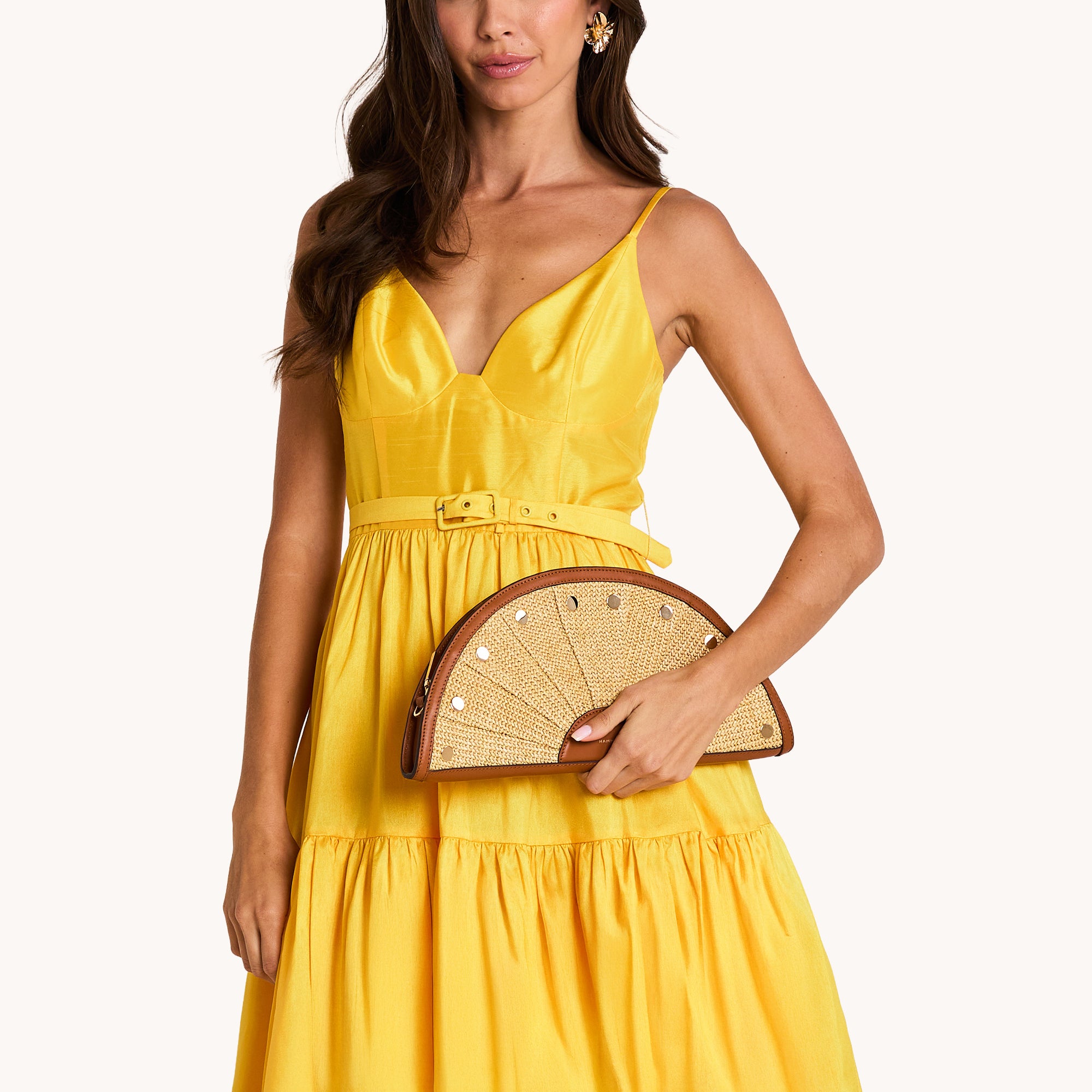 Shelley Clutch - Cocoa Raffia G