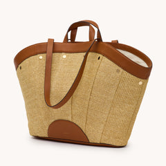 Shelley Resort Tote - Cocoa Raffia G