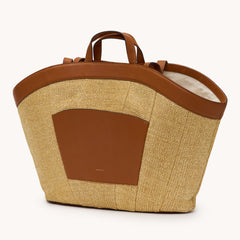 Shelley Resort Tote - Cocoa Raffia G