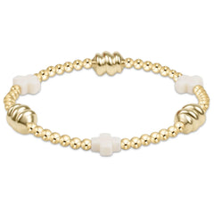 Signature Cross Off-White & Admire Gold 3mm Gold Bracelet