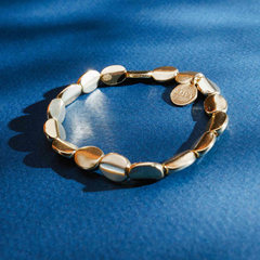 Everything's Copacetic Beaded Stretch Bracelet Gold