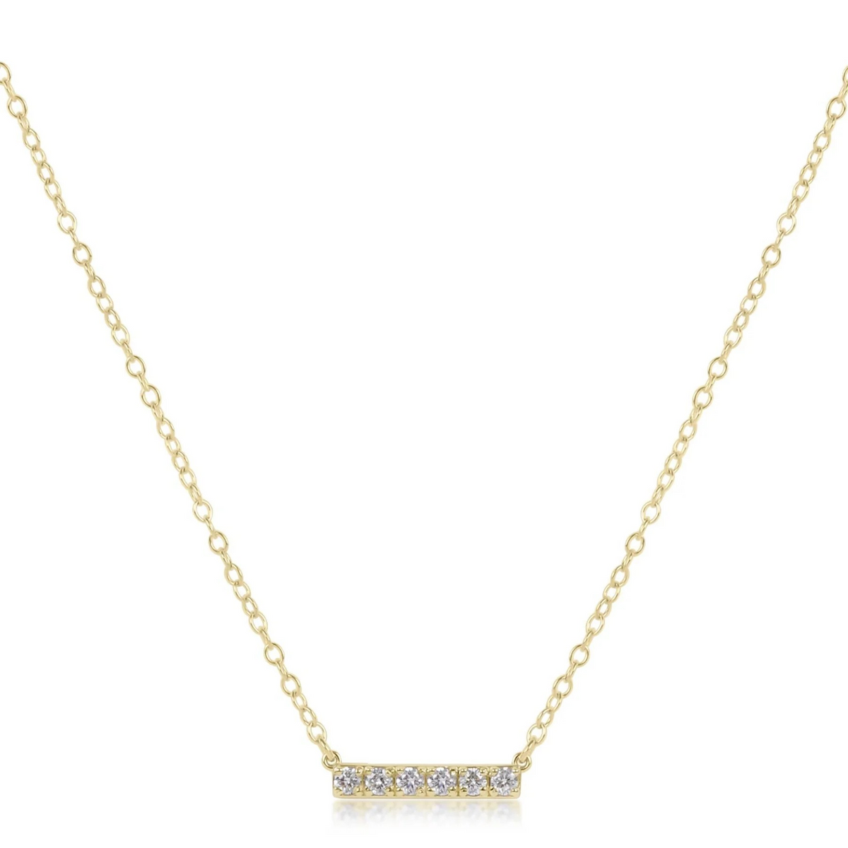 14kt Gold and Diamond Significance Bar Necklace - Six