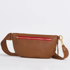 Charles Crossbody Lrg - Mahogany Pebble