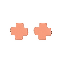 Signature Cross Stud - Coral