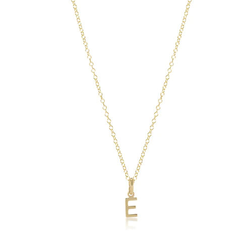 16" Gold Necklace F (Letter E image)