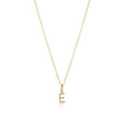 16" Gold Necklace F (Letter E image)