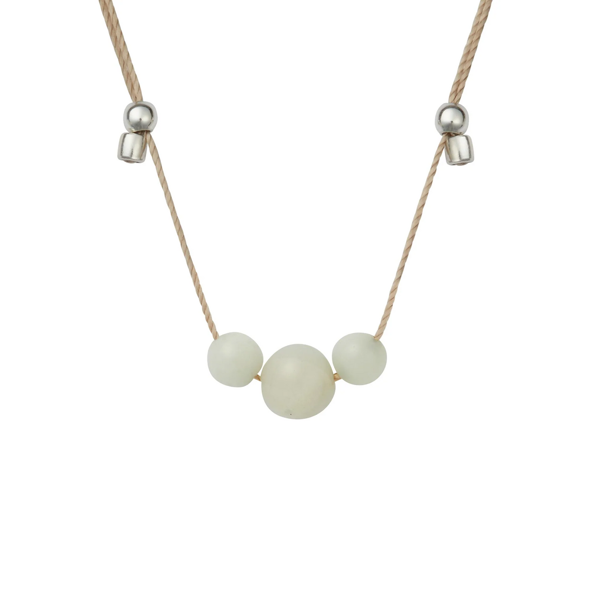 Amazonite 3 Gemstone Silk Slider Necklace