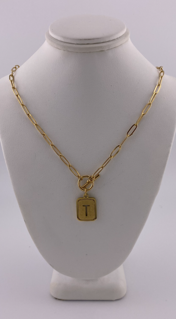 Initial T Necklace